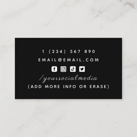 Tattoos Tattoo Artist Red Typografy Social Media Visitenkarte (Rückseite)