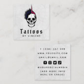 Tattoos Tattoo Master Skull Gothic Social Media Quadratische Visitenkarte (Vorne/Hinten)
