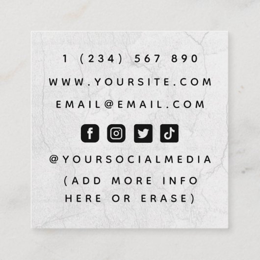 Tattoos Tattoo Master Skull Gothic Social Media Quadratische Visitenkarte (Rückseite)