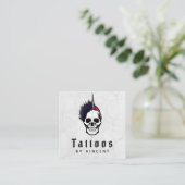 Tattoos Tattoo Master Skull Gothic Social Media Quadratische Visitenkarte (Stehend Vorderseite)