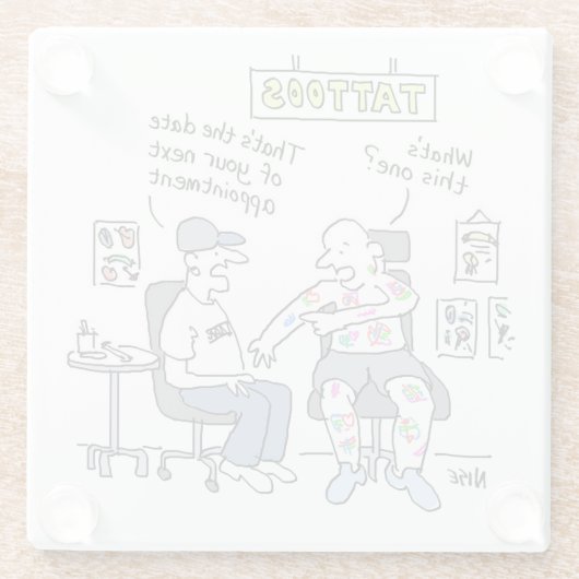 Tattoos Theme Funny Tattooist Glasuntersetzer (Rückseite)