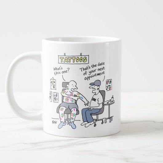 Tattoos Theme Funny Tattooist Jumbo-Tasse (Links)