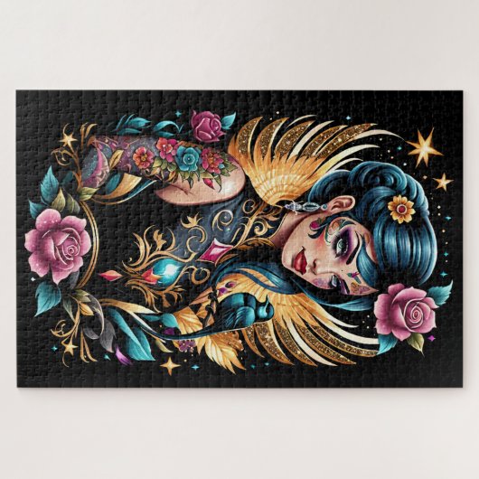 Tattoos und Rose 2 Puzzle (Horizontal)