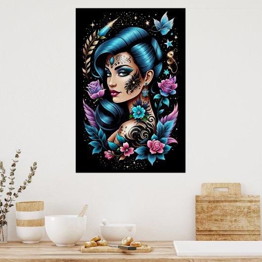 Tattoos und Rose Poster (Küche)