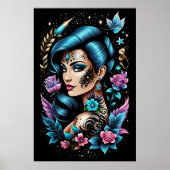 Tattoos und Rose Poster (Vorne)