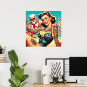 Tattoot Beach Button-up Poster (Heimbüro)