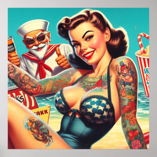 Tattoot Beach Button-up Poster (Vorne)