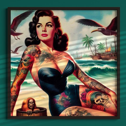 Tattoot Beach Button-up Poster