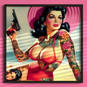 Tattoot Beach Button-up Poster