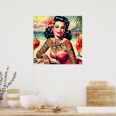 Tattoot Beach Button-up Poster (Küche)
