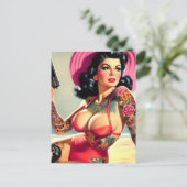 Tattoot Beach Button-up Postkarte (Stehend Vorderseite)