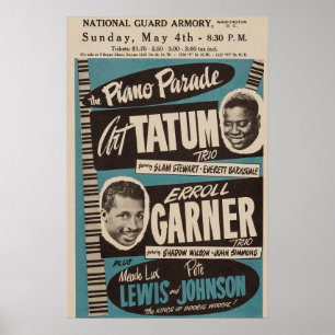 Tatum / Garner Jazz Konzert Vintag Poster
