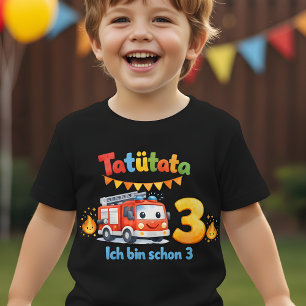 Tatütata Feuerwehr 3. Geburtstag Kinder T-Shirt