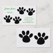 Tatze druckt Hundegroomer-Visitenkarte Visitenkarte (Vorne/Hinten)