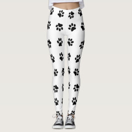 Tatze druckt Kunst-Leggings/Schwarzweiss Leggings