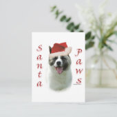 Tatzen Akitas Sankt Feiertagspostkarte (Stehend Vorderseite)