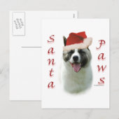 Tatzen Akitas Sankt Feiertagspostkarte (Vorne/Hinten)