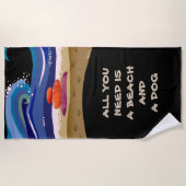 TATZEN AUF DEM STRAND-Hundebadetuch Strandtuch (Vorderseite)