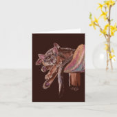 "Tatzen-" dösende abyssinische Katzen Karte (Gelbe Blume)