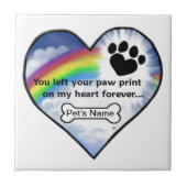 Tatzen-Druck-Beileids-Gedicht Fliese (Vorderseite)