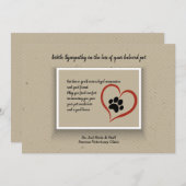 Tatzen-Druck-Beileids-Karte Einladung (Vorne/Hinten)