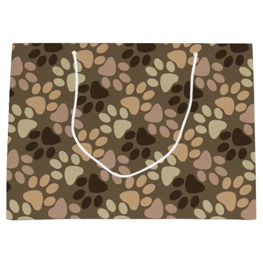 Tatzen-Druck-Entwurf Große Geschenktüte (Vorderseite)