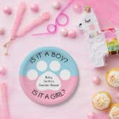 Tatzen-Druck-Geschlecht decken auf Pappteller (Party)