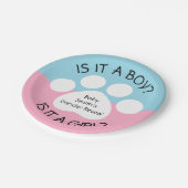 Tatzen-Druck-Geschlecht decken auf Pappteller (Schrägansicht)