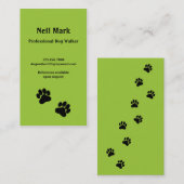 Tatzen-Druck-Hundewanderer im Grün Visitenkarte (Vorne/Hinten)