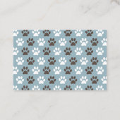 Tatzen-Druck-Hundewanderer-Schablone Visitenkarte (Rückseite)