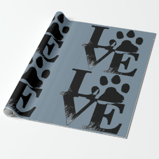 Tatzen-Druck in der LIEBE Geschenkpapier
