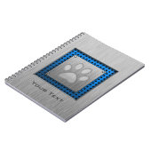 Tatzen-Druck; Metall-Blick Notizblock (Linke Seite)