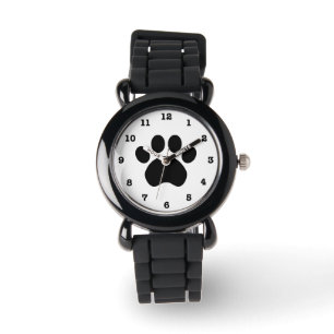 Tatzen-Druck nummerierte Armbanduhr