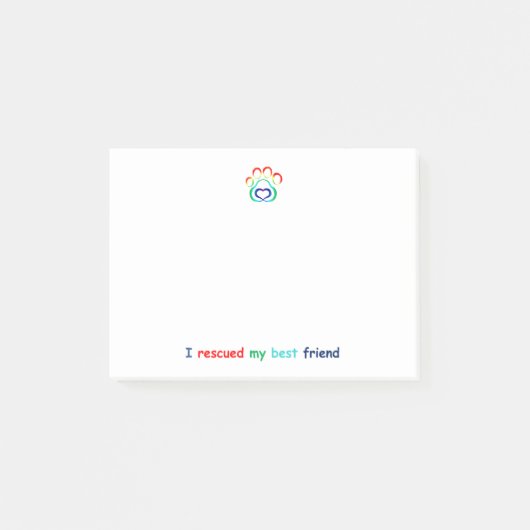 Tatzen-Druck-Post-it-Zettel-Auflage, Rettungs-Hund Post-it Klebezettel (Vorderseite)