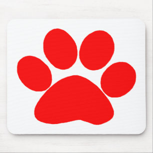 Tatzen-Druck (rot) Mousepad
