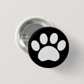 Tatzen-Druck: Schwarzer Knopf Button (Vorne & Hinten)