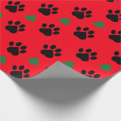 Tatzen-Druck-und Weihnachtsbaum-Packpapier Geschenkpapier (Ecke)