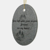 Tatzen-Drucke im Sand-Haustier-Denkmal Keramikornament (Links)