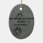 Tatzen-Drucke im Sand-Haustier-Denkmal Keramikornament (Vorne)