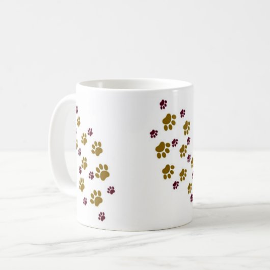 Tatzen-Drucke Kaffeetasse (Vorderseite Links)