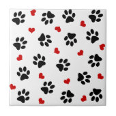 Tatzen-Drucke und Herzen Fliese (Vorderseite)