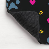 Tatzen-Drucke und Herzen Mousepad (Ecke)