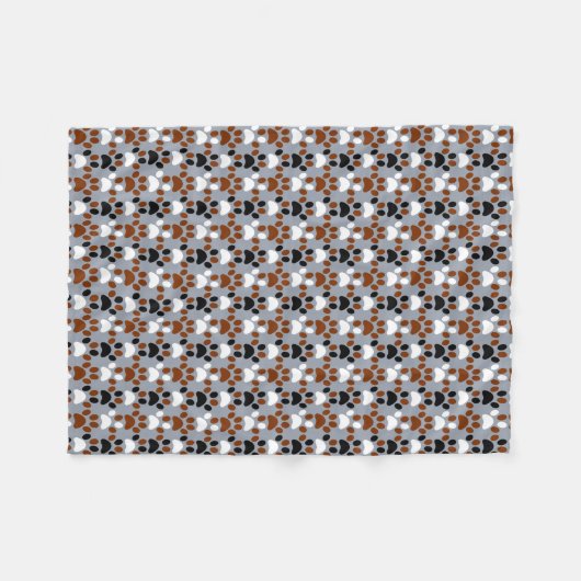 Tatzen-Druckmuster Fleecedecke (Vorderseite (Horizontal))