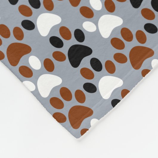 Tatzen-Druckmuster Fleecedecke (Ecke)