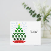Tatzen-hier Weihnachtsbaum-Postkarte Feiertagspostkarte (Stehend Vorderseite)
