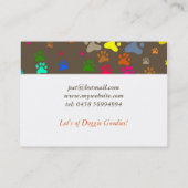 Tatzen-Tapete Visitenkarte (Rückseite)