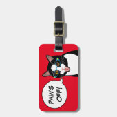 TATZEN WEG! Freche Smokings-Katzen-Reise Gepäckanhänger (Vorderseite vertikal)