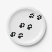 Tatzendrucke eines Hundes Pappteller (Vorderseite)
