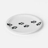 Tatzendrucke eines Hundes Pappteller (Schrägansicht)