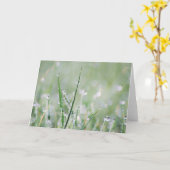 Tau-bedeckte Gras-Raum-Gruß-Karte Karte (Gelbe Blume)